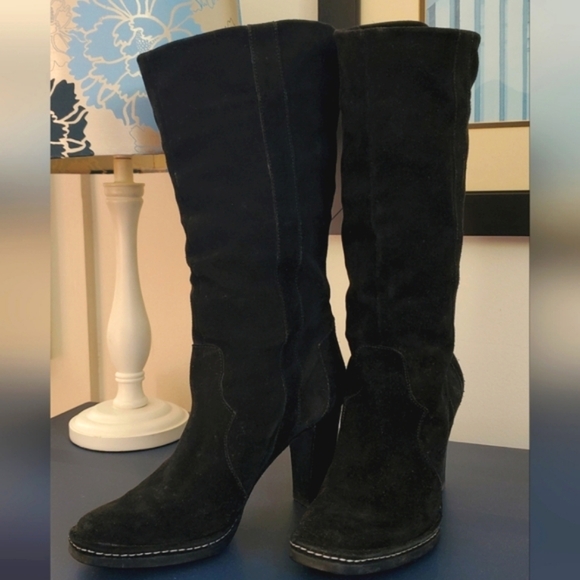 Via Spiga Black Suede Mid Calf Boot,  6.5 - Picture 7 of 11